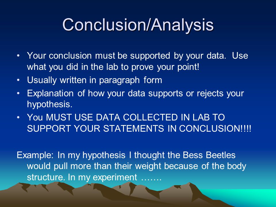 How to write an analysis and conclusion for lab report
